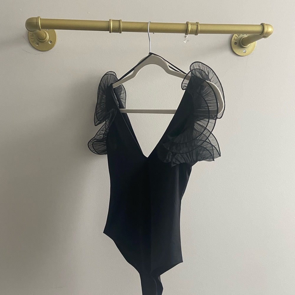 Zara organza sleeve bodysuit